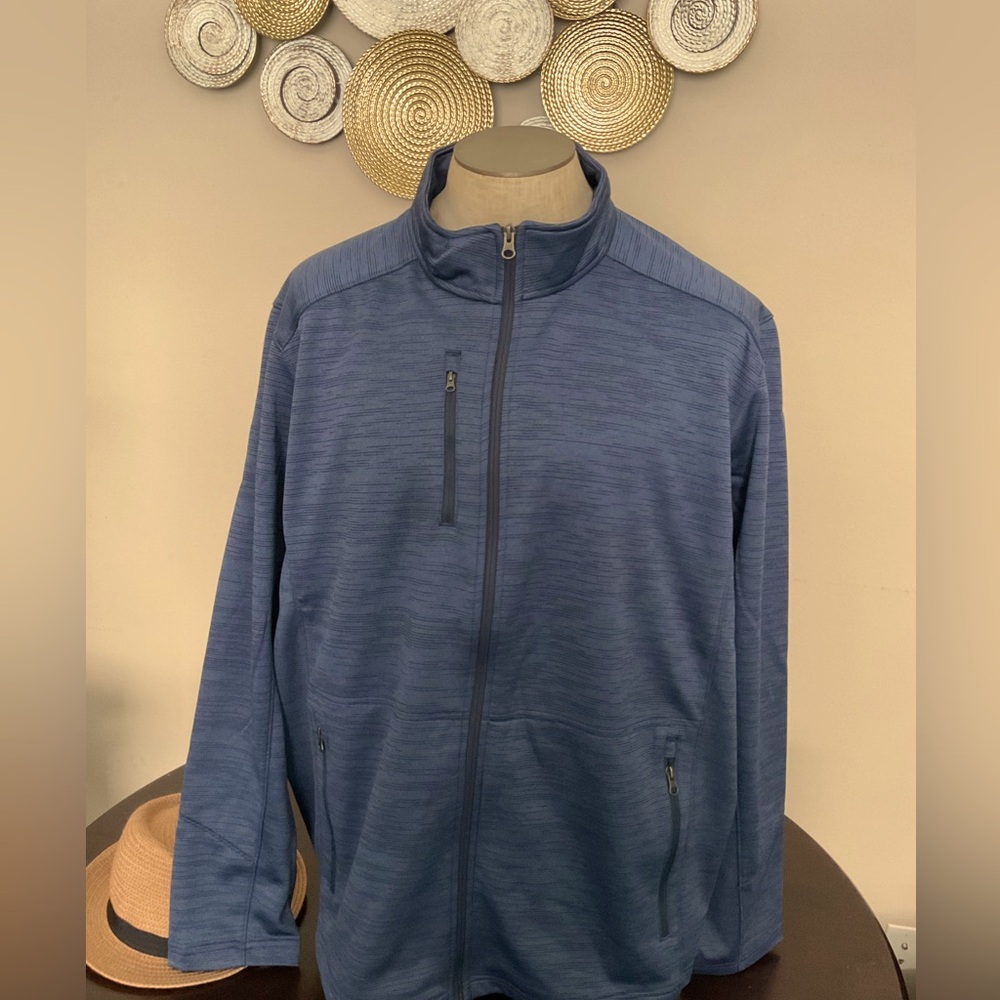 NWT Port Authority Blue Bomber Jacket with Mock Neck and Athletic Fit. Size 4XL